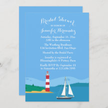 Blue Brautparty Lighthouse & Sailboat