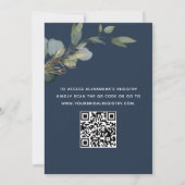 Blue Brautparty QR Code Eucalyptus Einladung (Rückseite)