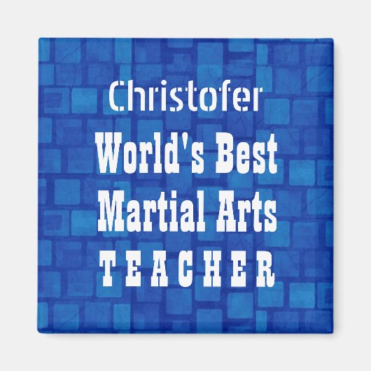 Blue Bricks A01B von World's Best Martial Arts Leh Magnet (Vorne)