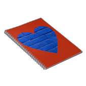 Blue Bricks auf Red Heart Notebook Notizblock (Rechte Seite)