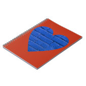 Blue Bricks auf Red Heart Notebook Notizblock (Linke Seite)