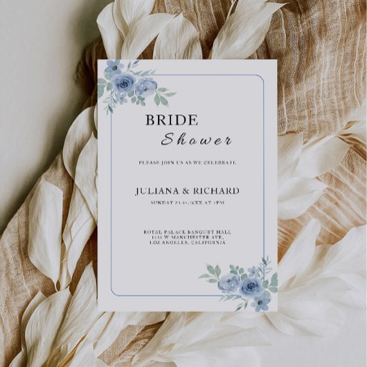 Blue Bridal Dusche Einladung