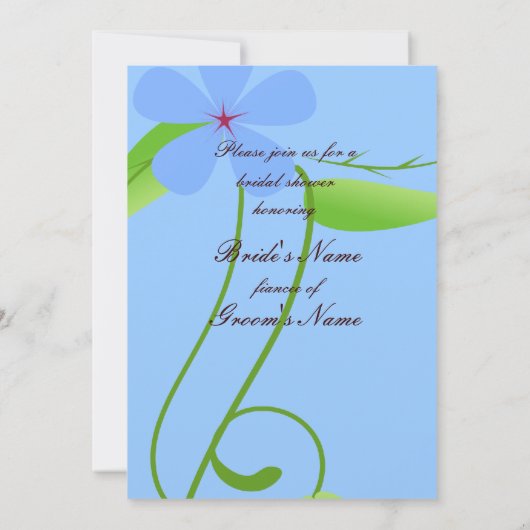 Blue Bridal Dusche Einladung (Rückseite)