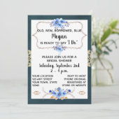 Blue Bridal Dusche Einladung (Stehend Vorderseite)