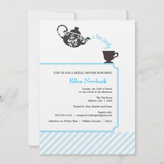 Blue Bridal Dusche Einladung - Tee