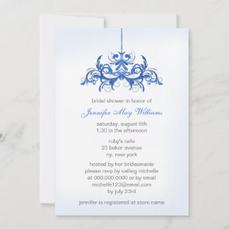 Blue Bridal Dusche Einladungen