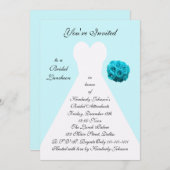 Blue Bridal Luncheon Einladung — Bridal Gown (Vorne/Hinten)