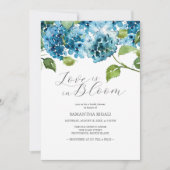 Blue Bridal Shower Invitations Hydrangea Einladung (Vorderseite)