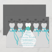 Blue Bride Bridesmaids Bridal Dusche Einladung (Vorne/Hinten)