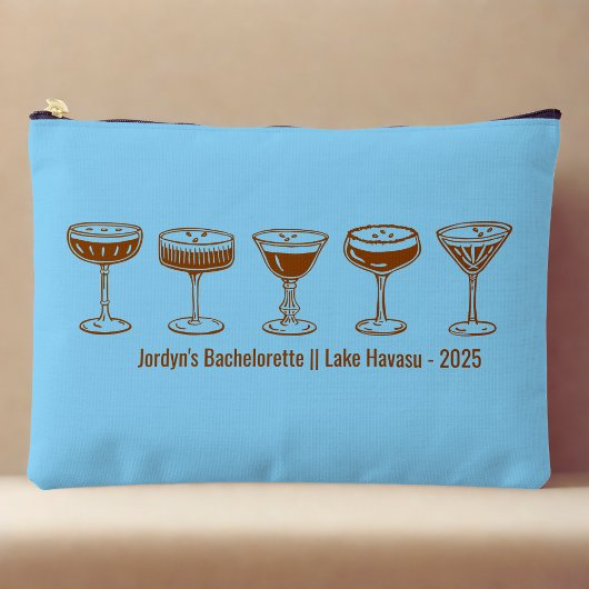Blue Bridesmaid Espresso Martini Bachelorette Zubehörtasche