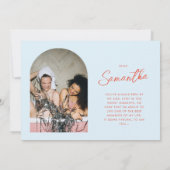 Blue Bridesmaid Vorschlagskarte mit Foto Einladung (Rückseite)