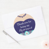 Blue Bridesmaid Wedding Danke Stickers (Umschlag)