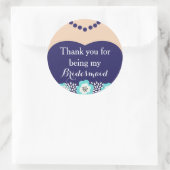 Blue Bridesmaid Wedding Danke Stickers (Tasche)
