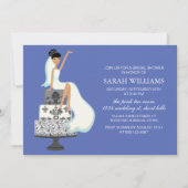 Blue Bridge auf Hochzeitstorte Einladung (Vorderseite)