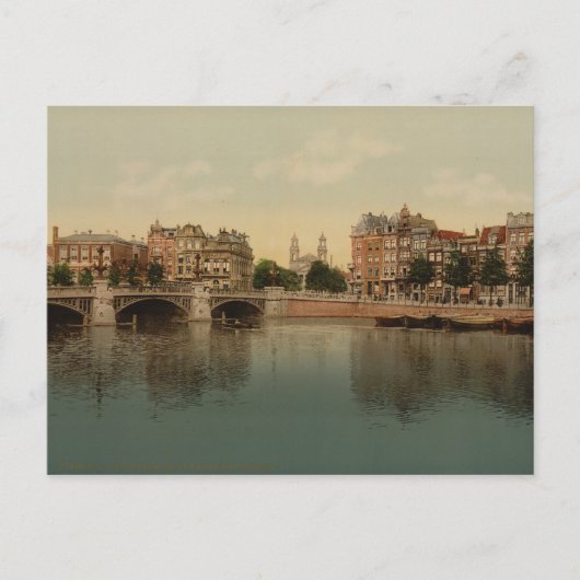 Blue Bridge und Amstel River, Amsterdam Postkarte (Vorderseite)