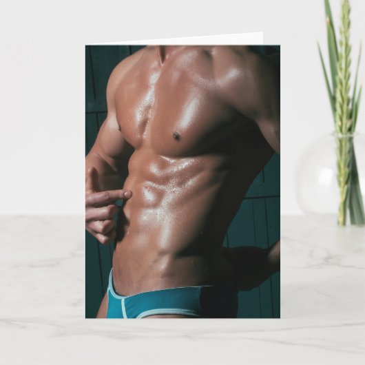 Blue Briefs Hot Guy Greetings Card Karte (Vorderseite)