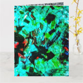 Blue bright Folded Greeting Card,blue abstractness Karte (Gelbe Blume)