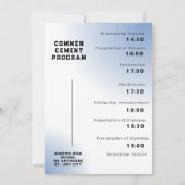 Blue Brilliant Ein modernes Abschluss-Programm Einladung (Rückseite)