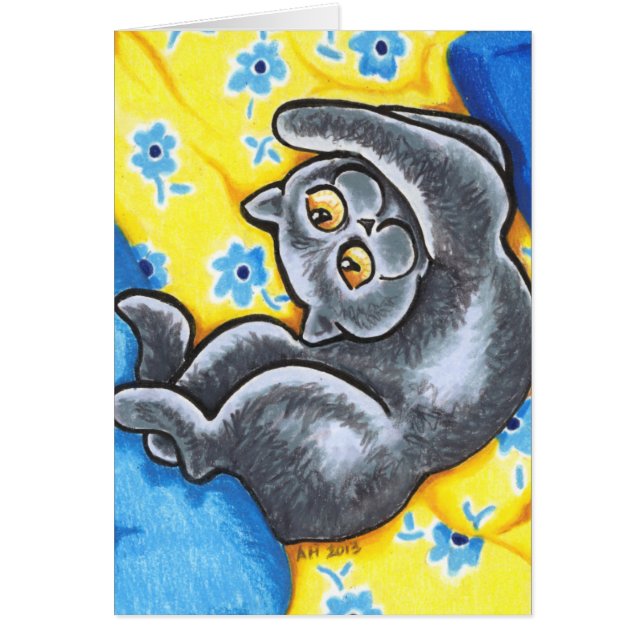 Blue British Shorthair Cat Blume Bed (Vorne)