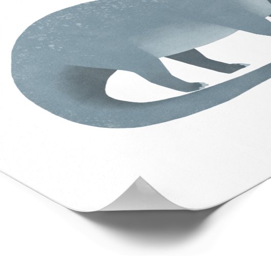 Blue Brontosaurus Dinosaurier Wall Art Poster (Ecke)