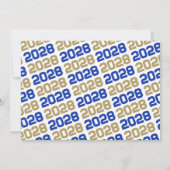 Blue & Bronze Gold 3 Foto Abschluss Einladung (Rückseite)