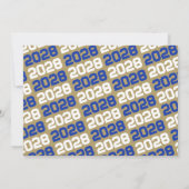 Blue & Bronze Gold 3 Foto Abschluss Einladung (Rückseite)