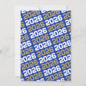 Blue & Bronze Gold Abschluss Foto Einladung (Rückseite)