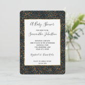 Blue Bronze Leopard Print Einladung (Stehend Vorderseite)