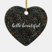 Blue Bronze Leopard Print Keramik Ornament (Vorne)