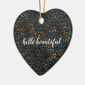 Blue Bronze Leopard Print Keramik Ornament (Links)