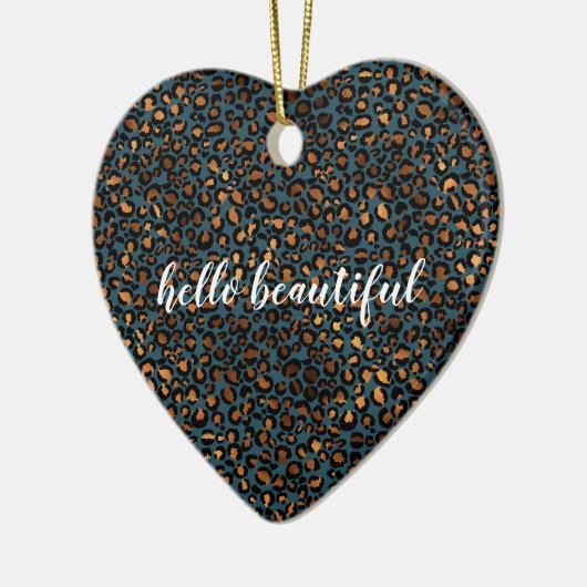 Blue Bronze Leopard Print Keramik Ornament (Links)