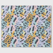 Blue Bronze Pastel Leopard Spots Geschenkpapier (Flach)