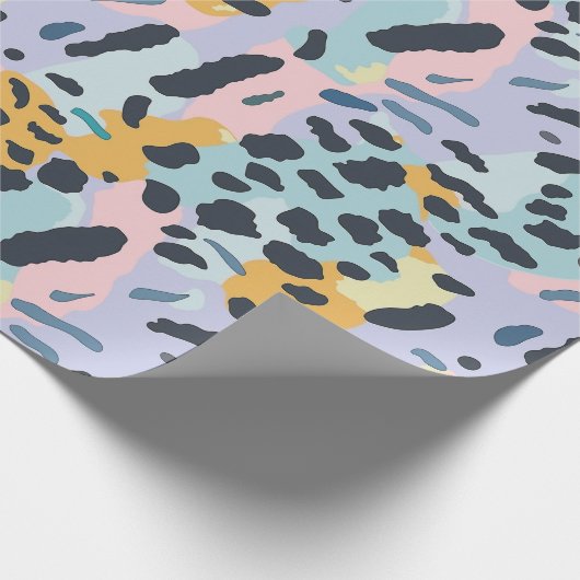 Blue Bronze Pastel Leopard Spots Geschenkpapier (Ecke)
