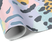 Blue Bronze Pastel Leopard Spots Geschenkpapier (Rolleneckpunkt)