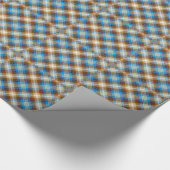 Blue Bronze Rustic Tartan Kariert Gingham Pattern Geschenkpapier (Ecke)