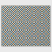 Blue Bronze Rustic Tartan Kariert Gingham Pattern Geschenkpapier (Flach)