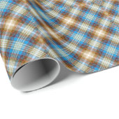 Blue Bronze Rustic Tartan Kariert Gingham Pattern Geschenkpapier (Rolleneckpunkt)