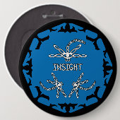 Blue, Brow 3rd Eye Chakra "Insight" Dragonflies Button (Vorne & Hinten)