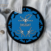 Blue, Brow 3rd Eye Chakra "Insight" Dragonflies Button (Beispiel)
