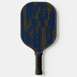 Blue &brown abstract modern Pickleball Paddle