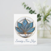 Blue Brown Abstrakt Lotus Blume Elegant stilvoll Postkarte (Stehend Vorderseite)