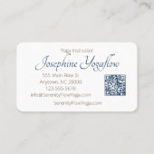 Blue Brown Abstrakt Lotus Elegant Stilvolles QRC Visitenkarte (Rückseite)