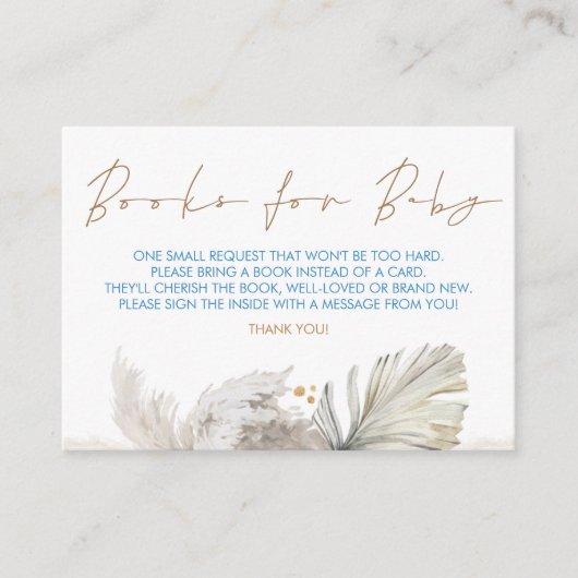 Blue Brown Baby Showbücher für Babynahrung Begleitkarte (Vorderseite)