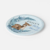 Blue Brown Bambi Halbmond Blume Dust Baby Boy P Pappteller (Schrägansicht)