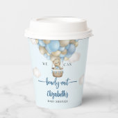 Blue & Brown Bear Baby Shower boy Pappbecher (Vorderseite)