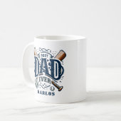 Blue Brown Best Baseball Vater je Kaffee Tasse (Vorderseite Links)