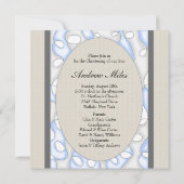 Blue Brown Boys Foto Christening Einladung (Rückseite)