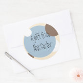 Blue & Brown Circles Gift Aufkleber (benutzerdefin (Umschlag)