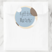 Blue & Brown Circles Gift Aufkleber (benutzerdefin (Tasche)