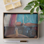 Blue Brown Coastal Ship Nautical Ocean Seidenpapier (Geschenk)